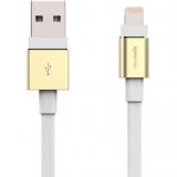 Innerexile Zynk Flat USB Cable with Lightning Connector Gold/White 1.8m (LC-003-002) -  1