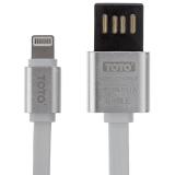 Toto TKG-23 Metal Two-sides Flat USB cable Lightning 1m Silver -  1