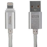 Toto TKG-25 LED Metal Braided USB cable Lightning 1m Silver -  1