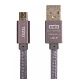 Toto TKG-28 Metal Braided Flat USB cable microUSB 1m Grey -  1