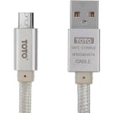 Toto TKG-28 Metal Braided Flat USB cable microUSB 1m Silver -  1