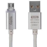 Toto TKG-26 LED Metal Braided USB cable microUSB 1m Silver -  1