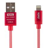 Toto TKG-29 Silk Sreen Metal USB cable Lightning 1m Red -  1