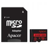 Apacer 64 GB microSDXC Class 10 UHS-I R85 + SD adapter AP64GMCSX10U5-R -  1