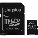Kingston 128 GB microSDXC Class 10 UHS-I + SD Adapter SDC10G2/128GB -  1