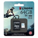 Kingston 64 GB microSDXC class 10 UHS-I U3 + SD Adapter SDCG/64GB -  1