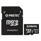 Pretec 128 GB microSDXC Class 10 UHS-I + SD Adapter STSX128G-SA -  1