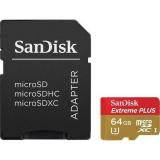 SanDisk 64 GB microSDXC UHS-I U3 Extreme PLUS + SD adapter SDSQXSG-064G-GN6MA -  1