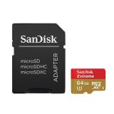 SanDisk 64 GB microSDXC UHS-I U3 Extreme + SD adapter SDSQXNE-064G-GN6MA -  1