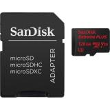 SanDisk 128 GB microSDXC UHS-I U3 Extreme Plus + SD Adapter SDSQXWG-128G-GN6MA -  1