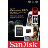 SanDisk 128 GB microSDXC UHS-I U3 Extreme Pro + SD Adapter SDSQXXG-128G-GN6MA -  1