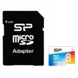 Silicon Power 8 GB microSDHC UHS-I Elite COLOR + SD adapter SP008GBSTHBU1V20-SP -  1