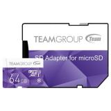 TEAM 64 GB microSDXC Class 10 UHS-I + SD Adapter TCUSDX64GUHS41 -  1
