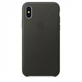 Apple iPhone X Leather Case - Charcoal Gray (MQTF2) -  1