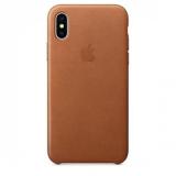 Apple iPhone X Leather Case - Saddle Brown (MQTA2) -  1
