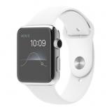 Apple 42mm Stainless Steel Case with White Sport Band (MJ3V2) -  1