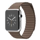 Apple 42mm Stainless Steel Case with Light Brown Leather Loop (MJ422) -  1
