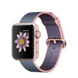 Apple Watch Series 2 38mm Rose Gold Aluminum Case with Light Pink/Midnight Blue Woven Nylon Band (MNP02) -  1