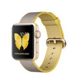 Apple Watch Series 2 38mm Gold Aluminum Case with Yellow/Light Gray Woven Nylon Band (MNP32) -  1