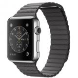 Apple Watch 42mm Stainless Steel Case with Storm Gray Leather Loop - Large (MMFY2) -  1
