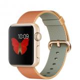 Apple Watch Sport 38mm Gold Aluminum Case with Gold/Red Woven Nylon (MMF52) -  1