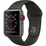 Apple Watch Series 3 GPS + LTE 38mm Space Gray Aluminum Case with Gray Sport Band (MR2Y2) -  1