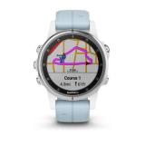 Garmin fenix 5S Plus Glass,Wht w/Sea Foam Bnd (010-01987-23) -  1