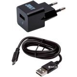 Just Atom USB Wall Charger (1A/5W, 1USB) Black (WCHRGR-TMMUSB-BLCK) -  1
