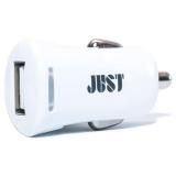 Just Simple USB Car Charger (1A/1USB, 5W) White (CCHRGR-SMP11-WHT) -  1