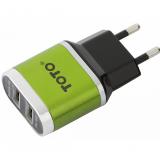 Toto TZV-41 Led Travel charger 2USB 2,1A Green (TZV-41-Gr) -  1