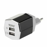 Toto TZR-09 Travel charger 2USB 3,1A Black/Silver -  1
