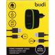 BUDI Travel charger 2USB 2.4A + Lightning cable + Micro cable 1.2 m Black (M8J056E) -   2