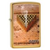 Zippo 28674 Bullets Logo Brushed Brass -  1