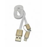 Auzer Flat 2 in 1 Micro-USB + Lightning 8-pin White (A-D1WH) -  1