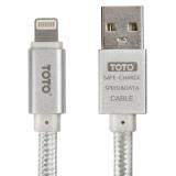 Toto TKG-27 Metal Braided Flat USB cable Lightning 1m Silver -  1