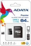 A-data 64 GB microSDXC UHS-I + SD adapter Premier AUSDX64GUICL10-RA1 - фото 1