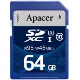 Apacer 64 GB SDXC Class 10 UHS-I U3 AP64GSDXC10U4-R -  1