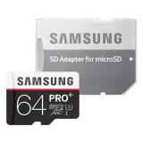 Samsung 64 GB microSDXC Class 10 UHS-I U3 PRO Plus + SD Adapter MB-MD64DA -  1