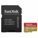SanDisk 64 GB microSDXC UHS-I U3 Extreme Plus + SD Adapter SDSQXWG-064G-GN6MA -  1