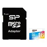 Silicon Power 16 GB microSDHC Class 10 UHS-I Elite Color + SD adapter SP016GBSTHBU1V20-SP -  1