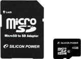 Silicon Power 4 GB microSDHC Class 4 + SD Adapter SP004GBSTH004V10-SP -  1