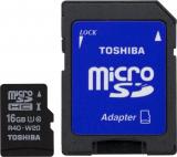 Toshiba 16 GB microSDHC Class 10 UHS-I + SD adapter SD-C016UHS1(BL5A) -  1