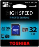 Toshiba 32 GB microSDHC Class 10 UHS-I + SD adapter SD-C032UHS1(BL5A) -  1