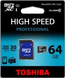 Toshiba 64 GB microSDXC Class 10 UHS-I + SD adapter SD-C064UHS1(BL5A) -  1
