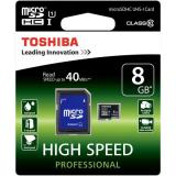 Toshiba 8 GB microSDHC Class 10 UHS-I + SD adapter SD-C008UHS1(6A) -  1
