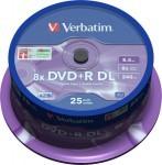 Verbatim DVD+R DL 8,5GB 8x Spindle Packaging 25 (43757) -  1