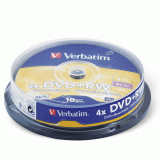 Verbatim DVD+RW 4,7GB 4x Cake Box 10 (43488) -  1