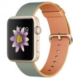 Apple Watch Sport 42mm Gold Aluminum Case with Gold/Royal Blue Woven Nylon (MMFQ2) -  1