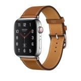 Apple Watch Series 4 Hermes GPS + Cellular 44mm Steel c. w. Fauve Barenia Leather Single Tour (MU6V2) -  1