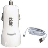 Just Simple Dual USB Car Charger (2.1A/2USB) White + Lightning cable (CCHRGR-SMP2LGHT-WHT) -  1